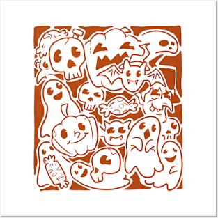 Halloween doodle party Posters and Art